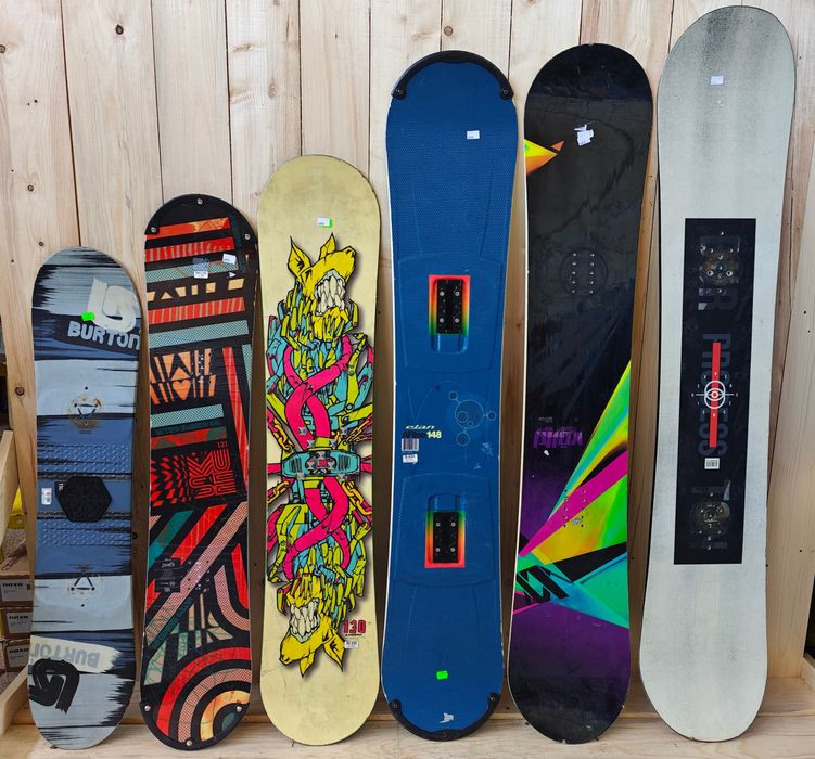 3x Deski snowboardowe, pakiet snowboardowy